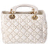 Christian Dior Lady Dior Medium Bag Handbag Cream Leather Studded
